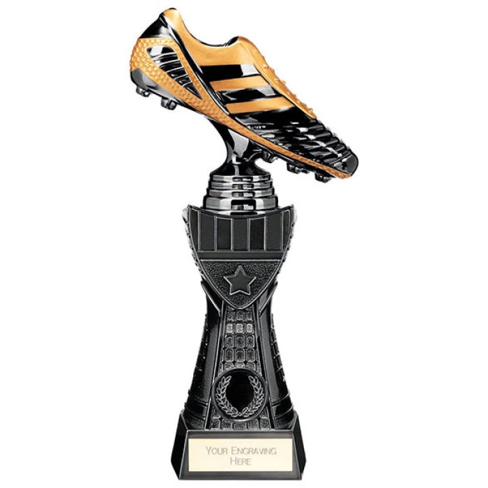 BLACK VIPER TOWER FOOTBALL RESIN TROPHY - 3 SIZES - 25.5CM - 32CM